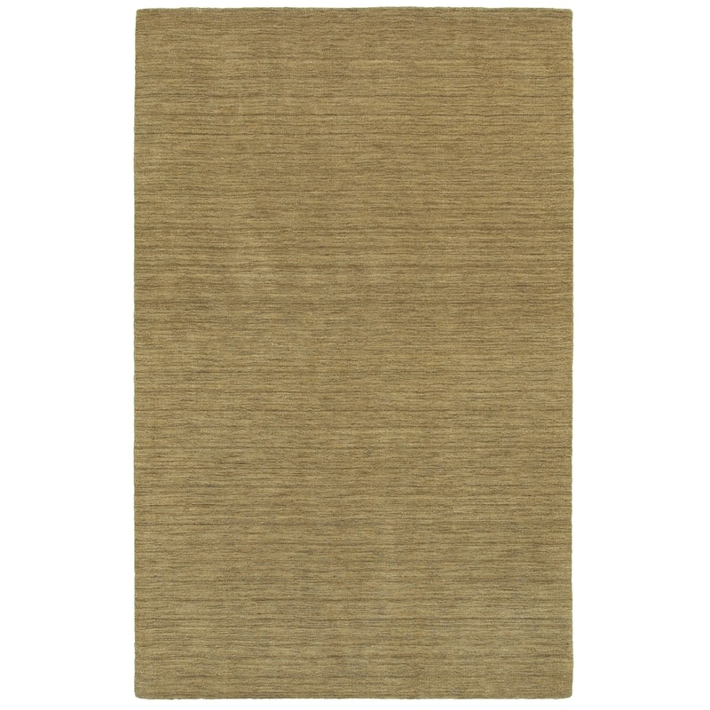 Style Haven Heathered Solid Hand-crafted Plush Wool Area Rug - 8' x 10' - Gold - Runner/Rectangle