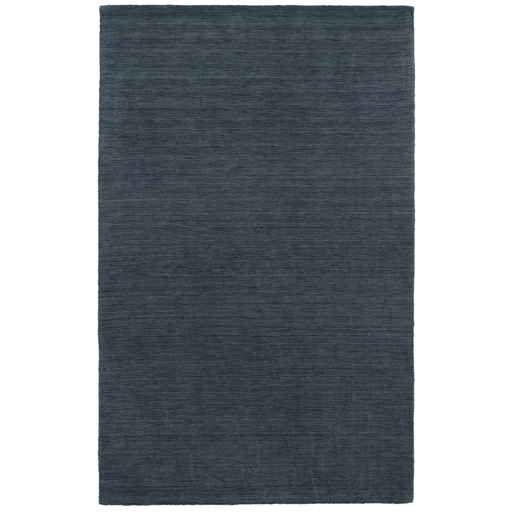 Style Haven Heathered Solid Hand-crafted Plush Wool Area Rug