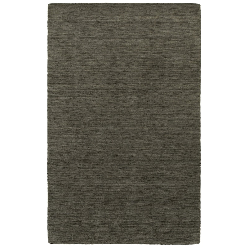 Style Haven Heathered Solid Hand-crafted Plush Wool Area Rug - 8' x 10' - Charcoal - Runner/Rectangle