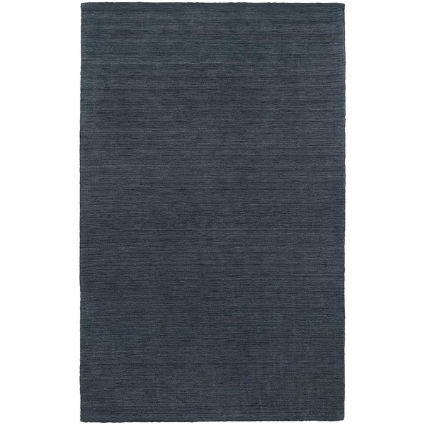 Handwoven Plush Wool Heathered Navy Rug (10' X 13') - 10' x 13'