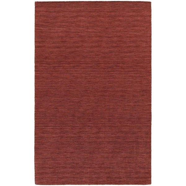 Handwoven Plush Wool Heathered Red Rug (10' X 13') - 10' x 13'
