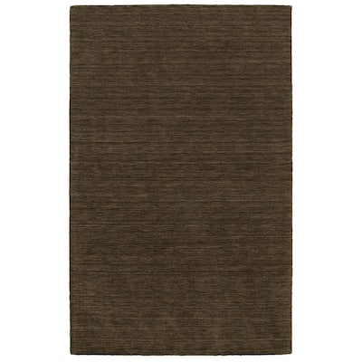 Style Haven Heathered Solid Hand-crafted Plush Wool Area Rug