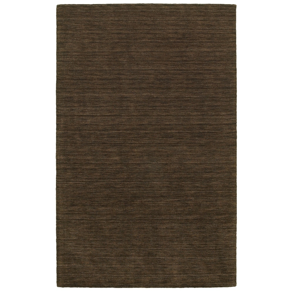 Style Haven Heathered Solid Hand-crafted Plush Wool Area Rug