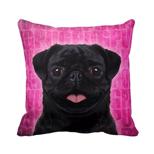 black pug pillow