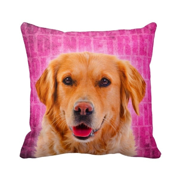 Golden Retriever Grunge 16-inch Throw Pillow
