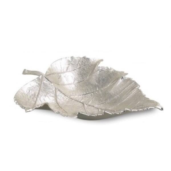 Heim Concept Maple Leaf Dish 7" x 5", Nickel Plated Aluminium
