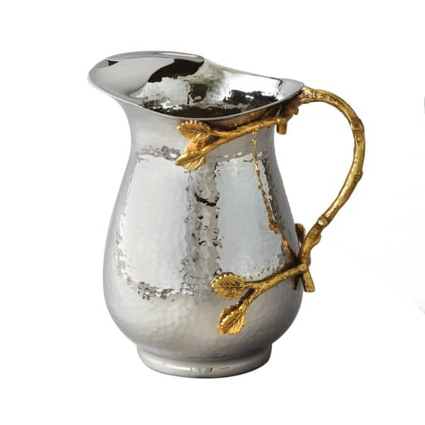 slide 1 of 1, Heim Concept Gilt leaf Hammered Stainless Steel Water Pitcher