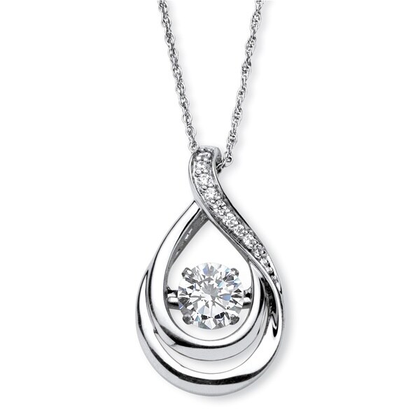 Sterling Silver CZ and Cracked Blue CZ Charm Pendant Sterling Silver CZ and Cracked Blue CZ Charm Pendant