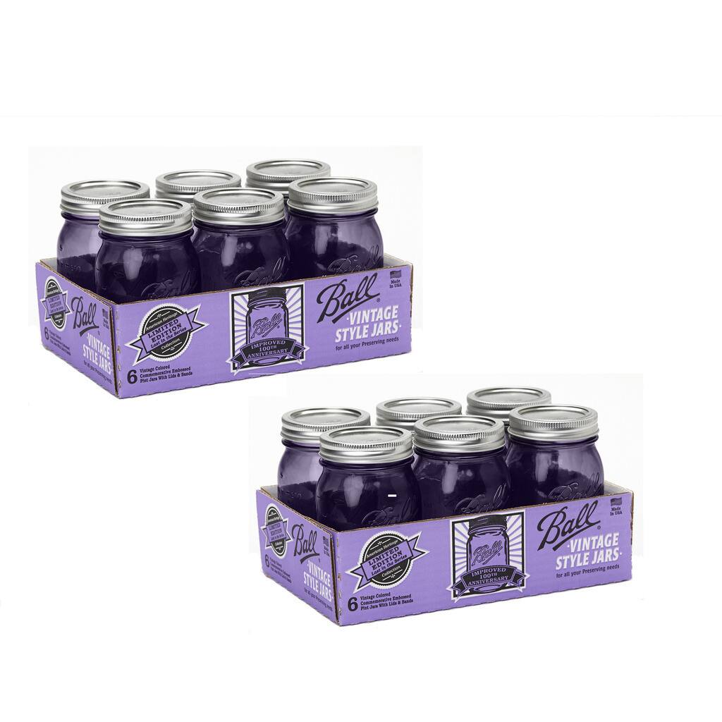 Ball Heritage Collection Purple Pint Regular Mouth Jars - 12 jars