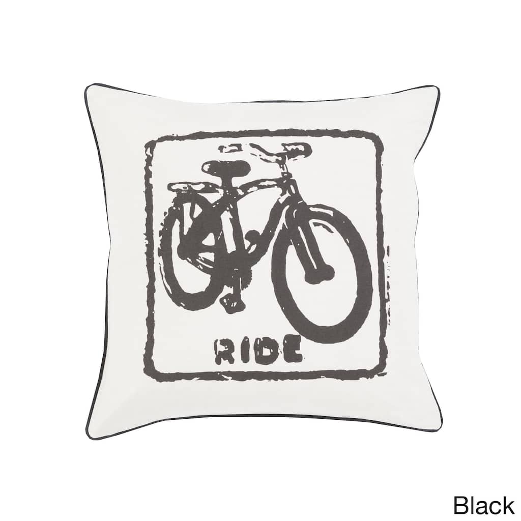 Artistic Weavers Decorative Delbert Bicycle Printed 22-inch Pillow