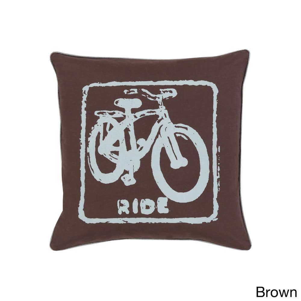 Artistic Weavers Decorative Delbert Bicycle Printed 22-inch Pillow