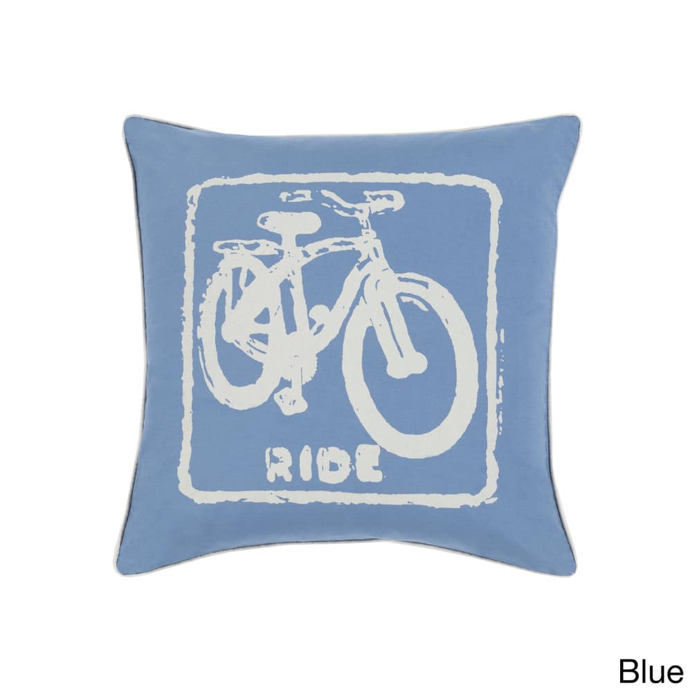 Artistic Weavers Decorative Delbert Bicycle Printed 22-inch Pillow