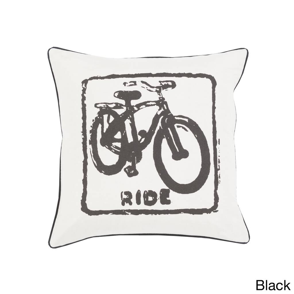 Artistic Weavers Decorative Delbert Bicycle Printed 22-inch Pillow