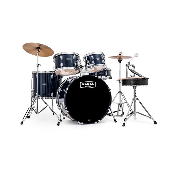 MAPEX REBEL 5PC with HDWR/CYMBLS 20/10/12/14FT/5X14 BLUE
