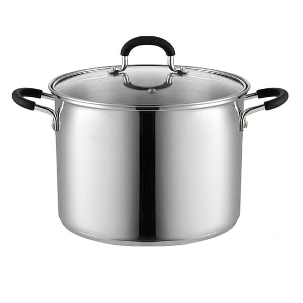 slide 1 of 1, Cook N Home 8-Quart Stockpot Saucepot with Lid, Induction Compatible, Stainless steel