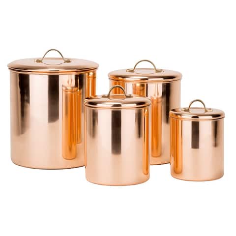 Old Dutch Polished Copperplated Stainless Steel 4-piece Canister Set