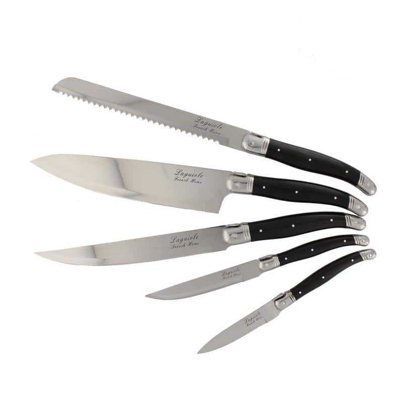 French Home 5 Piece Laguiole Kitchen Knife Set