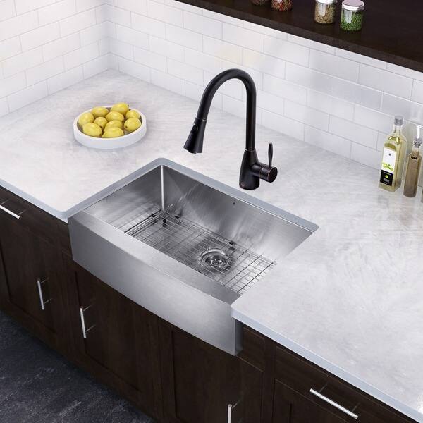 Shop Vigo All In One 33 Inch Stainless Steel Farmhouse Kitchen