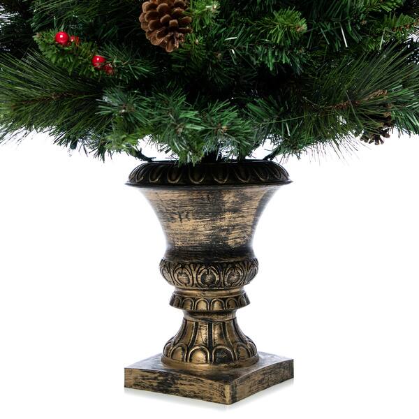 Shop 4 5 Pre Lit Pine Cone And Berry Christmas Porch Tree For