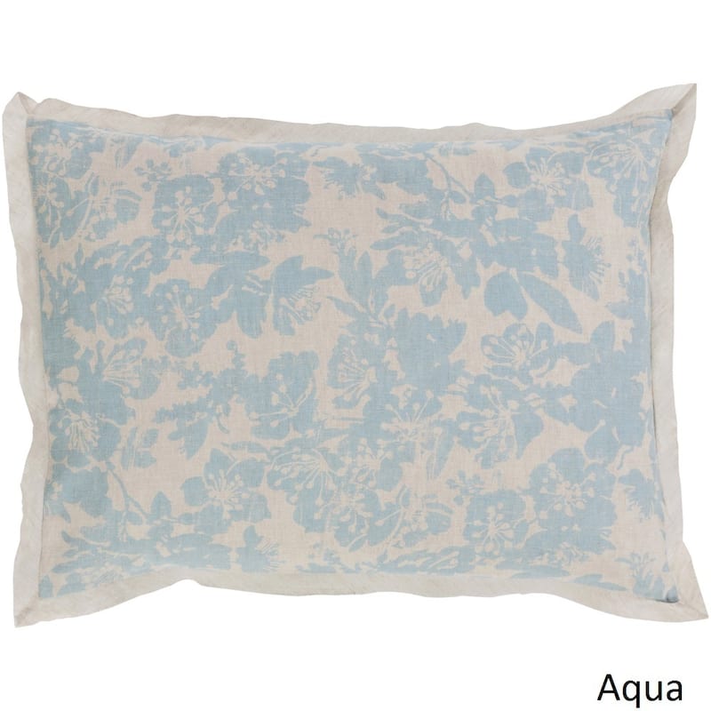 Shelia Floral Linen/ Cotton Sham - Standard - Blue