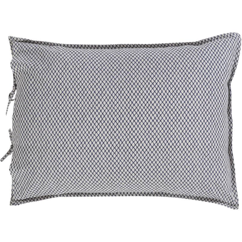 Brenda Dot Blue Reversible Cotton/Flax Sham