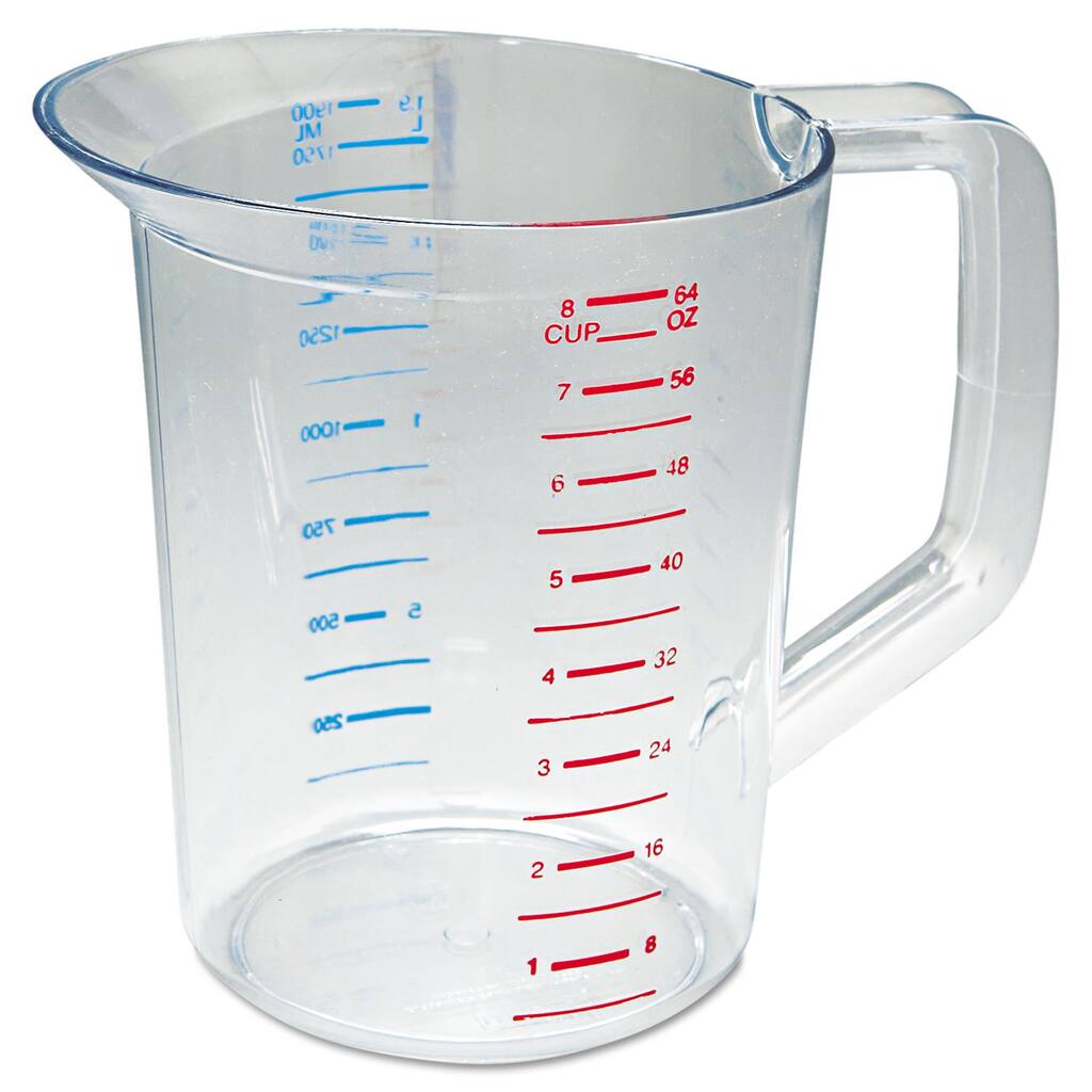 Rubbermaid Commercial Clear 2qt Bouncer Measuring Cup