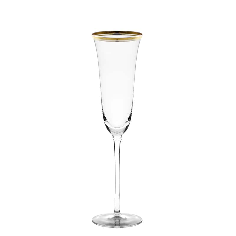 10 Strawberry Street Windsor Flute with Gold Band Set of 4