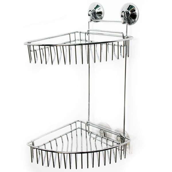 Durable Chrome Two Tier Suction Lock Corner Shower Caddy Free Shipping On Orders Over 45