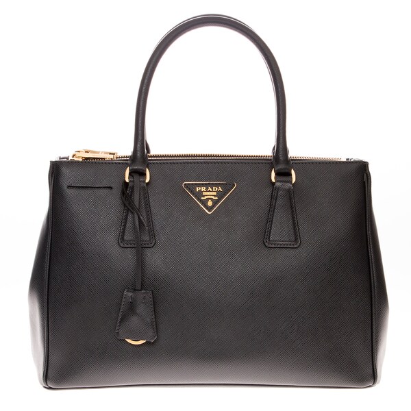 Prada Saffiano Lux Double-Zip Tote Bag - 17702945 - Overstock.com ...