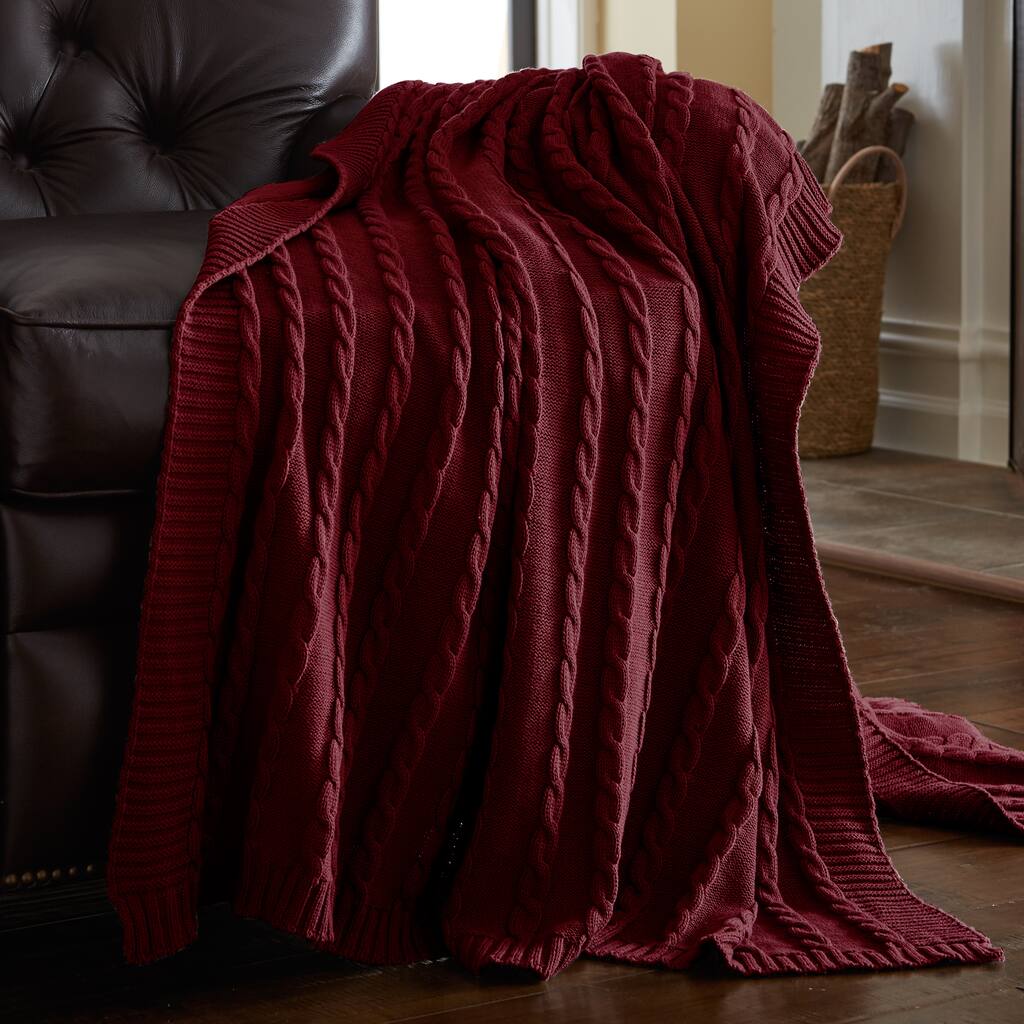 Amraupur Overseas 100-percent Cotton Oversized Sweater Knit Throw