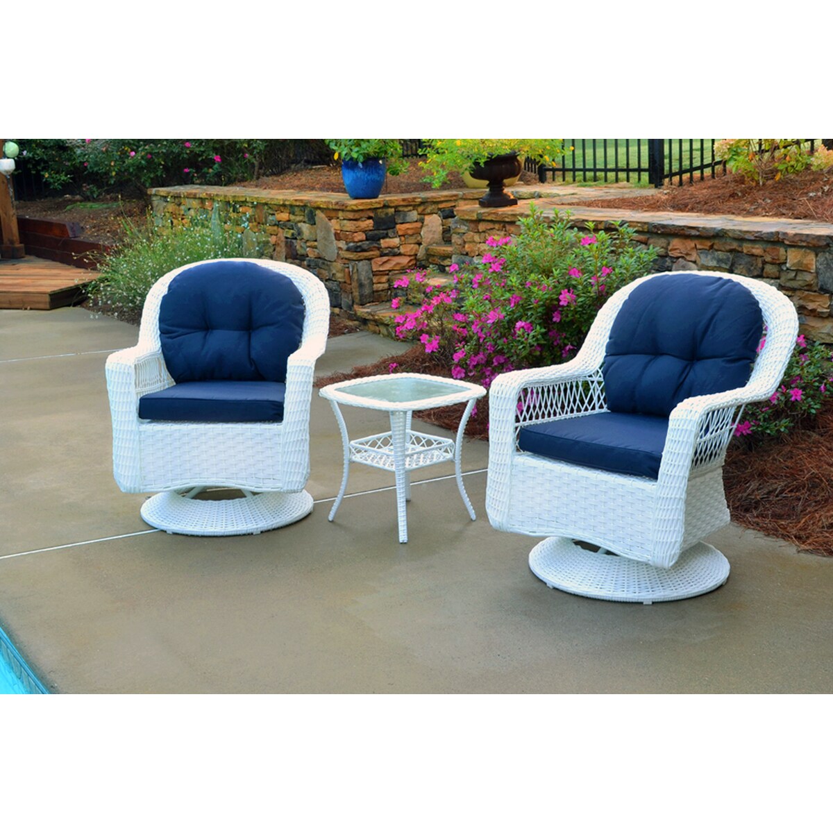 wicker glider patio set