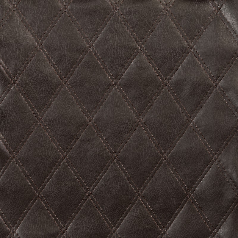 Lilo Diamond-stiched Faux Leather Toss Pillow