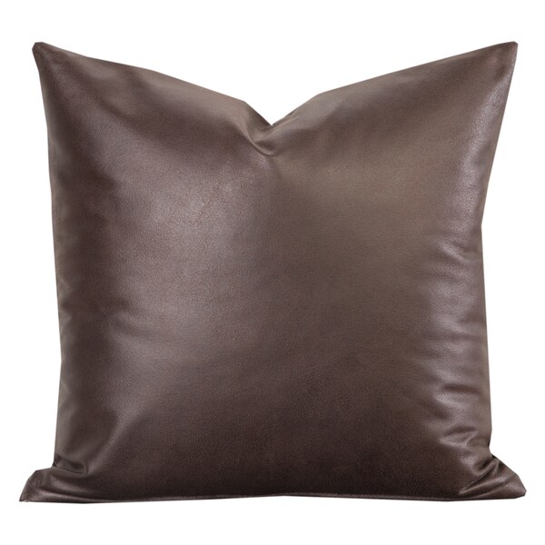 Shop Savoy Cocoa Faux leather Toss Pillow - Free Shipping On Orders ...