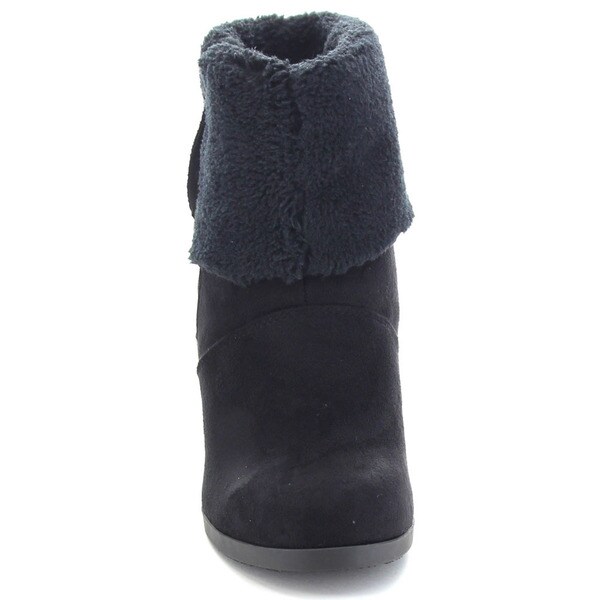 comfortable black wedge booties