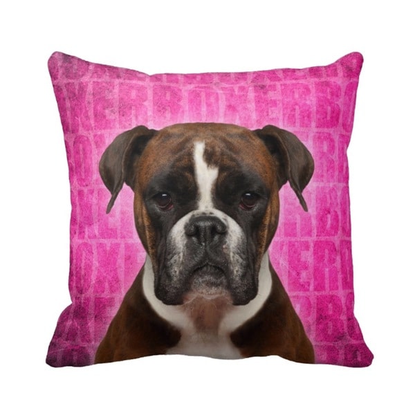 boxer throw pillow