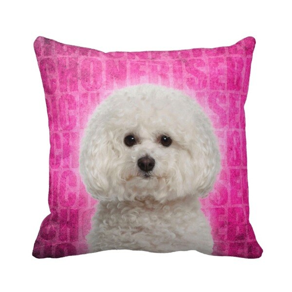 Bichon Frise Grunge 16-inch Throw Pillow