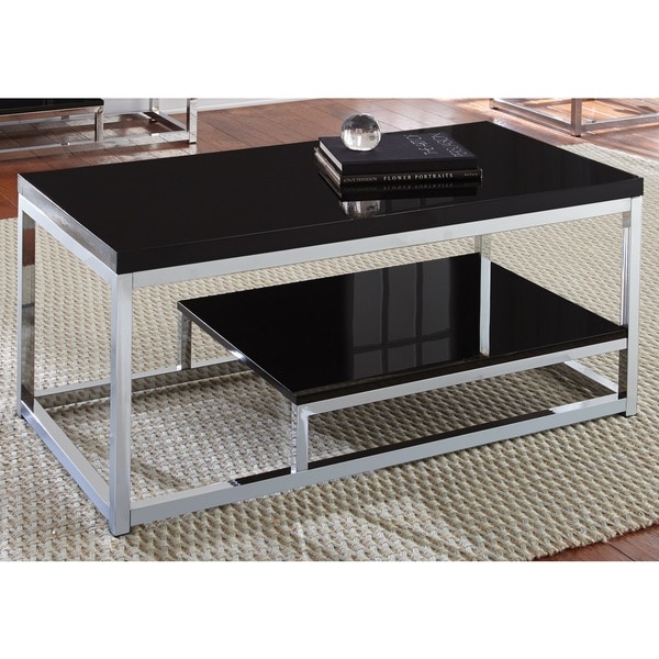 Milan Chrome And Black Coffee Table By Greyson Living Free Milan Chrome And Black Coffee Table By Greyson Living
