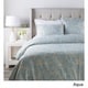 preview thumbnail 5 of 7, Shelia Floral Linen/ Cotton Duvet Cover Aqua - Twin