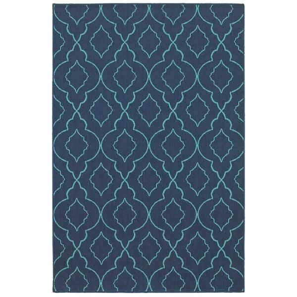 Home Dynamix Tremont Magnolia 2 x 3 Navy Blue Indoor Medallion