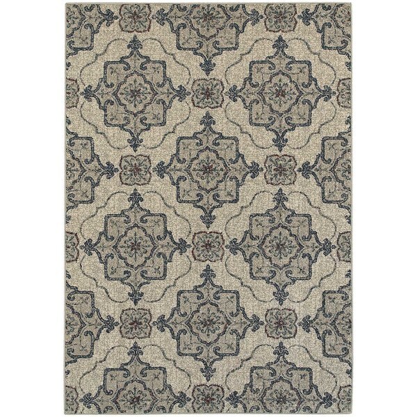 Global Influence Floral Medallion Beige/ Grey Rug (7'10" X 10'10") - 7'10" x 10'10"