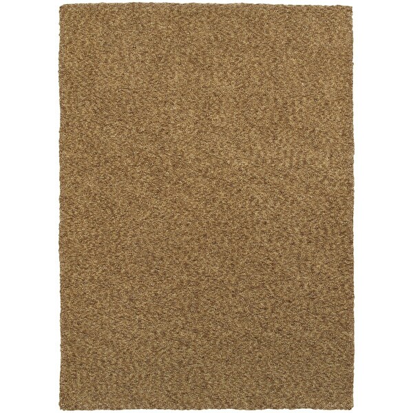 Cozy Indulgence Heathered Gold Shag Rug (8' X 11') - 8' x 11'