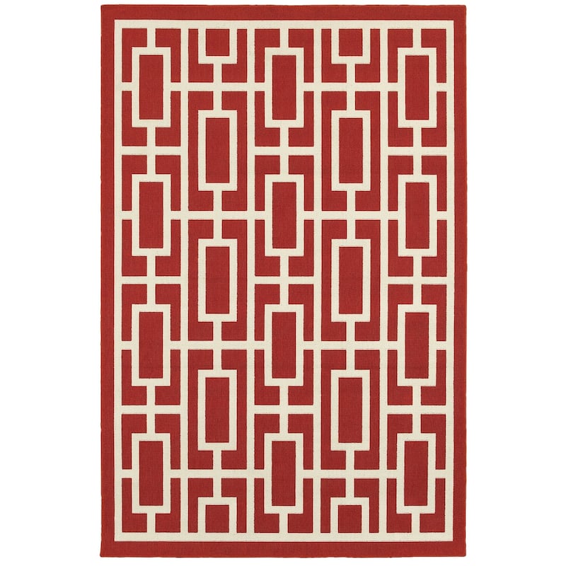 Style Haven Martinique Geometric Lattice Indoor Outdoor Area Rug - 3'7" x 5'6"