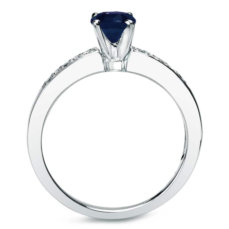 Auriya 14k Gold 4/5ct Blue Sapphire and 1/5ctw Diamond Engagement Ring Set