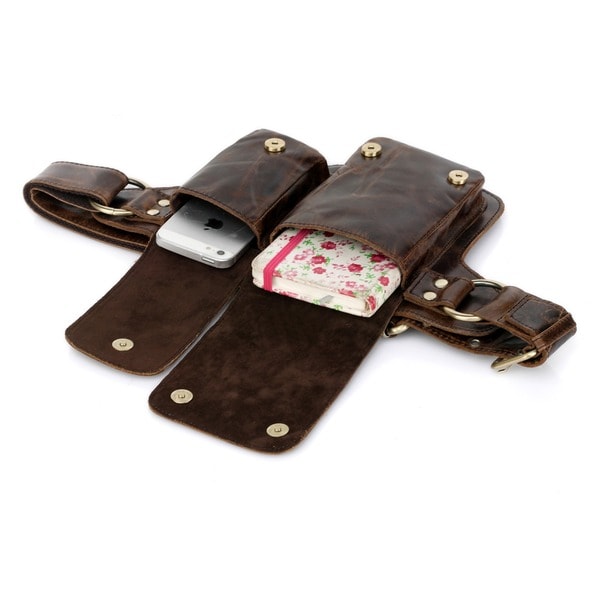 vicenzo leather genuine leather waist bag fanny pack