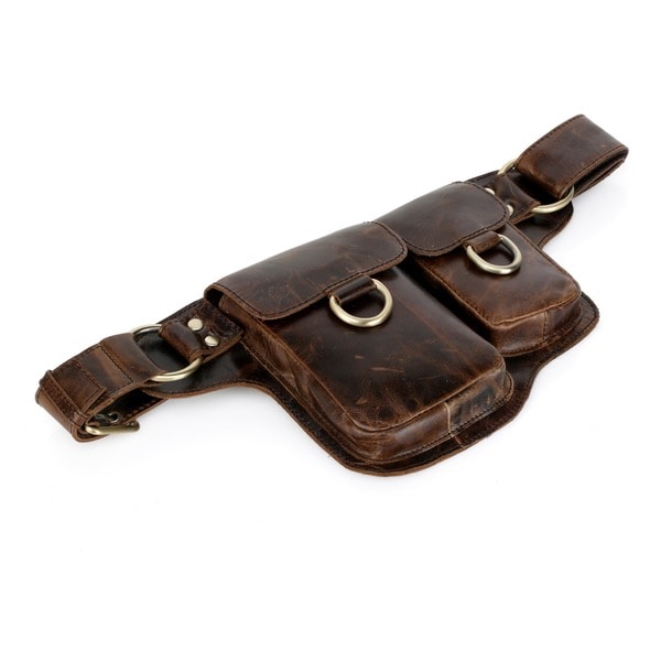 vicenzo leather genuine leather waist bag fanny pack