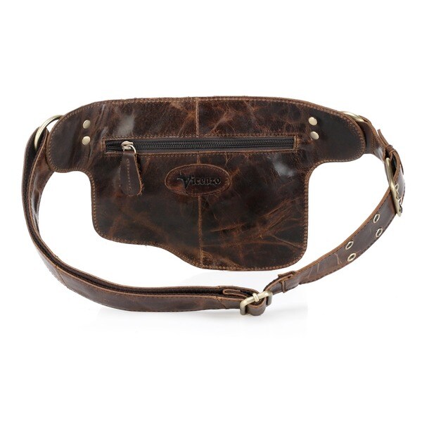 vicenzo leather genuine leather waist bag fanny pack
