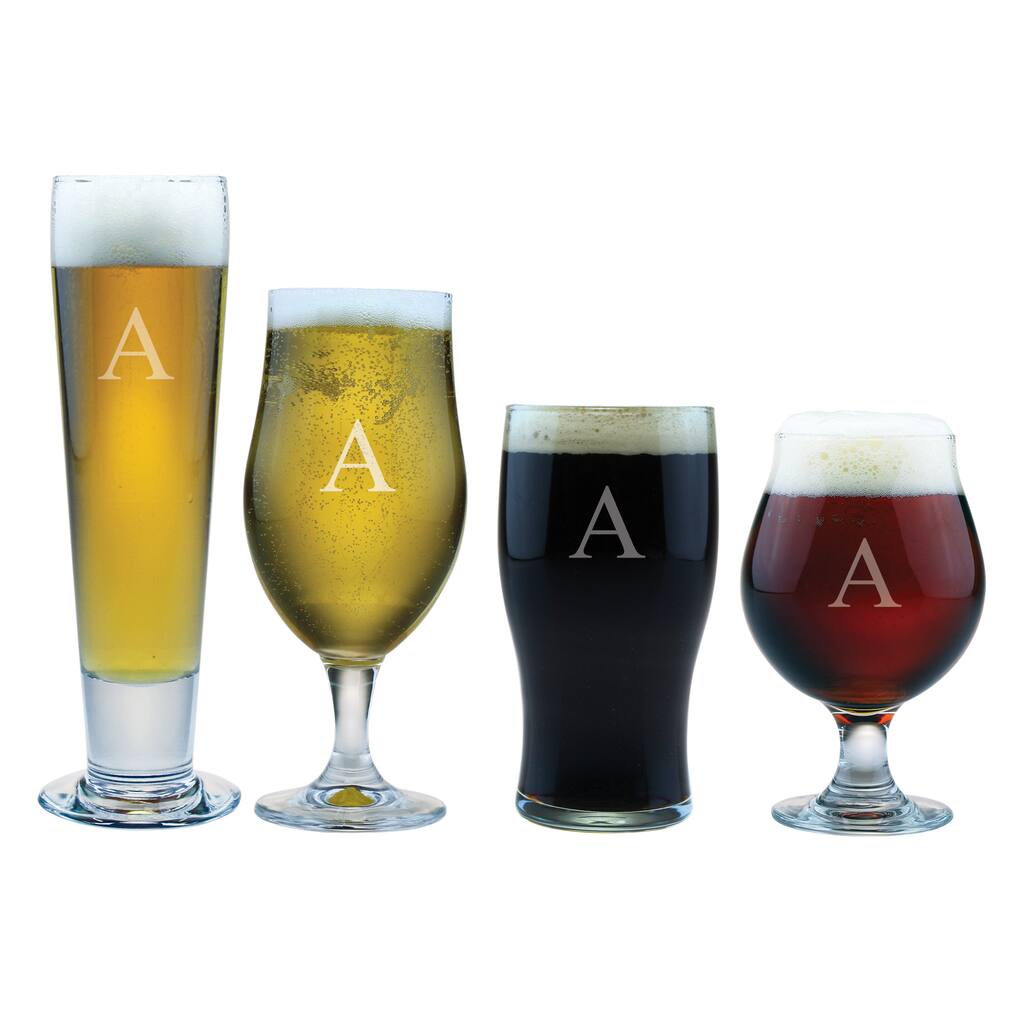 Personalized Craft Beer Glass Assortment (Set of 4)