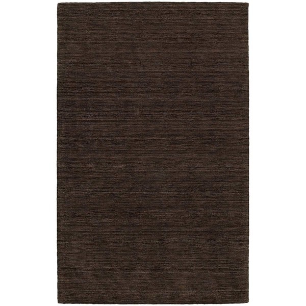 Handwoven Plush Wool Heathered Brown Rug (5' X 8') - 5' x 8'