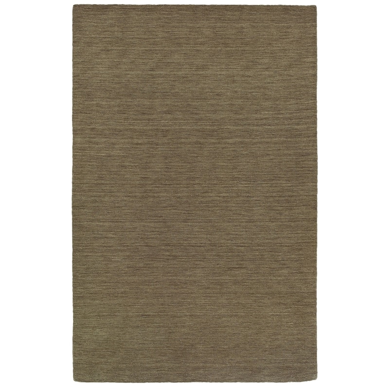 Style Haven Heathered Solid Hand-crafted Plush Wool Area Rug - 8' x 10' - Taupe - Runner/Rectangle