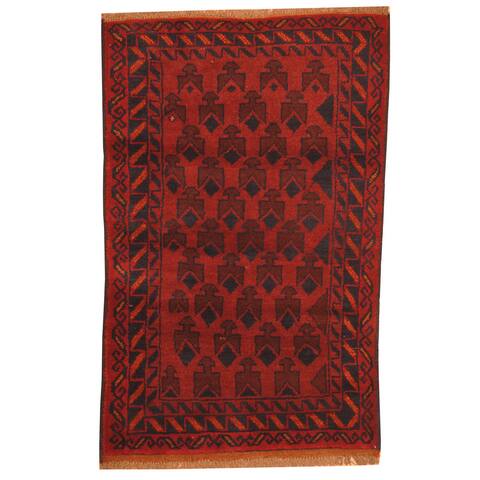Handmade One-of-a-Kind Balouchi Wool Rug (Afghanistan) - 2'10 x 4'5
